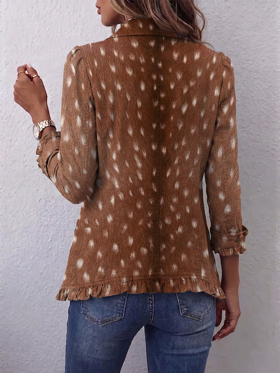 Teresa™ | Giacca Ruffles con Stampa Animale Bohemien