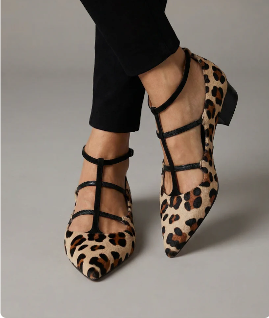 Franca - Scarpe con Tacco e Cinturino Leopardato