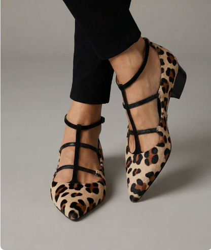 Franca - Scarpe con Tacco e Cinturino Leopardato