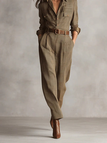 Zoë – Tuta Elegante in Tweed a Quadri