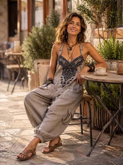 Emma | Salopette Boho con Tasche a Toppa