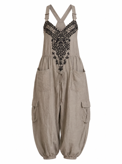 Emma | Salopette Boho con Tasche a Toppa
