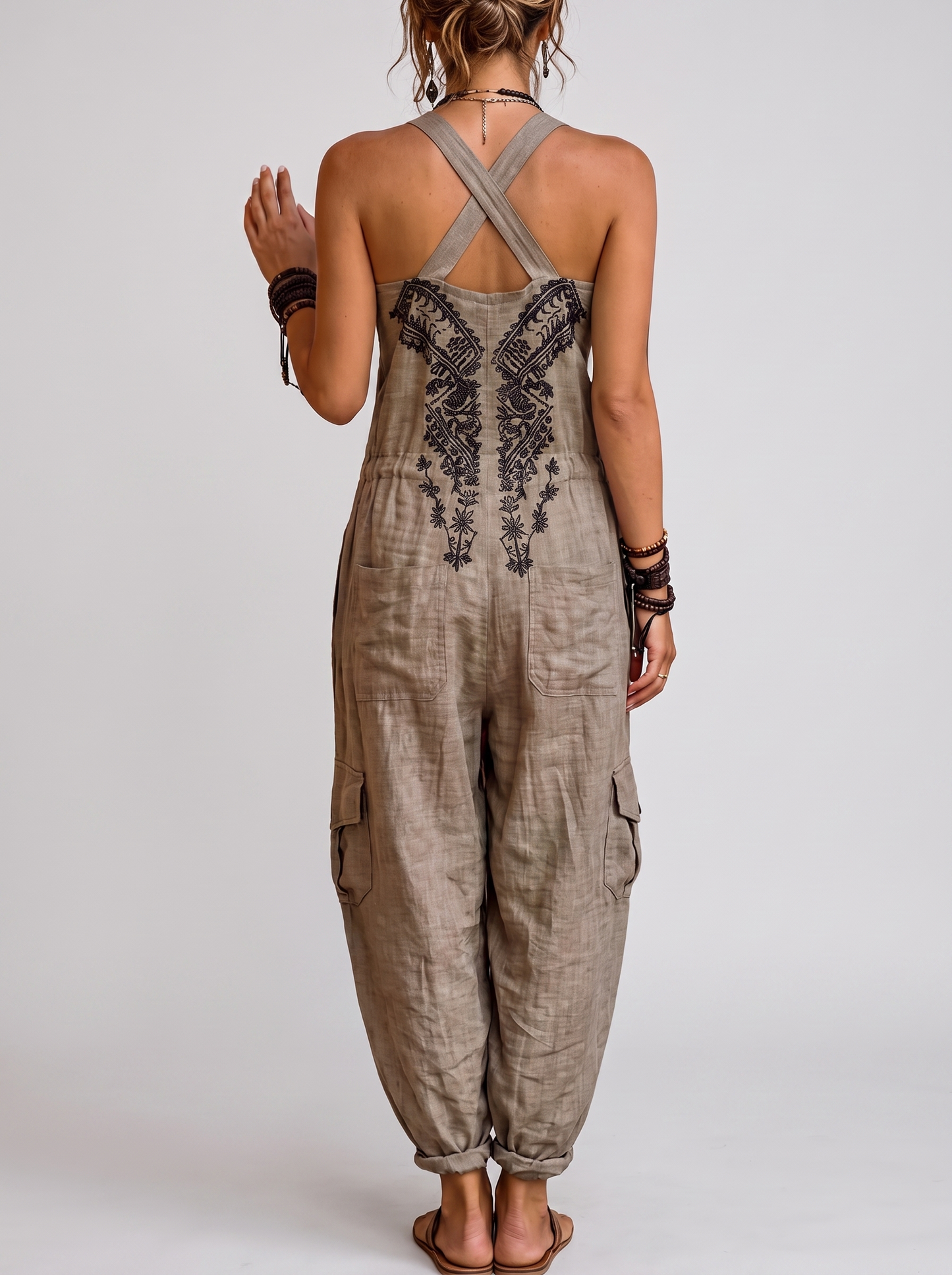 Emma | Salopette Boho con Tasche a Toppa