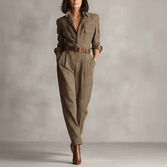 Zoë – Tuta Elegante in Tweed a Quadri