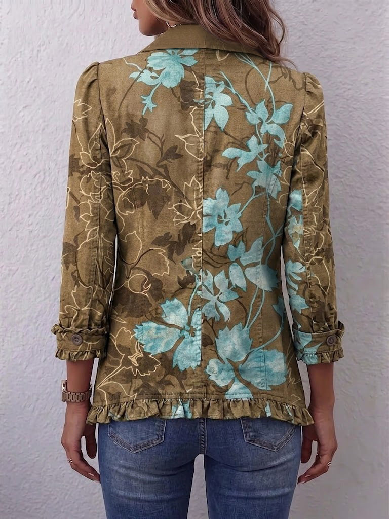 Lidia™ | Giacca Vintage Floreale a Righe Boho