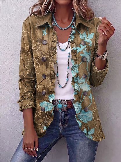 Lidia™ | Giacca Vintage Floreale a Righe Boho