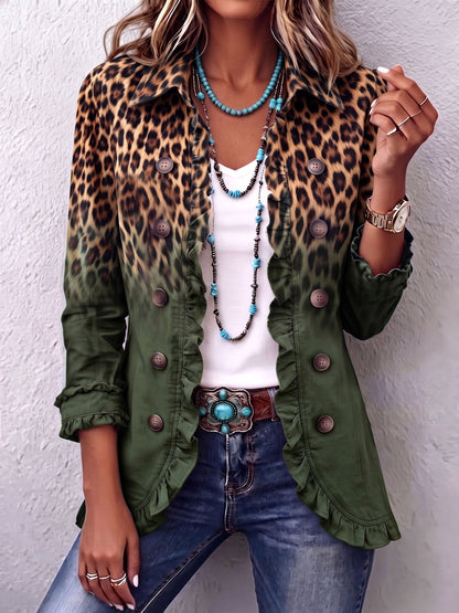 Filomena™ | Giacca Blazer con Rouches Ombre Leopardo