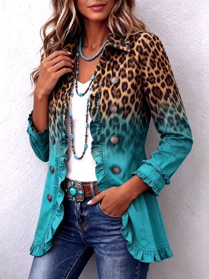 Filomena™ | Giacca Blazer con Rouches Ombre Leopardo