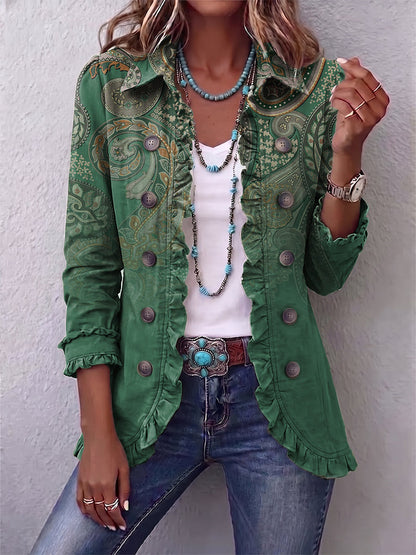 Angela™ | Giacca Ruffle con Stampa Paisley Bohemien