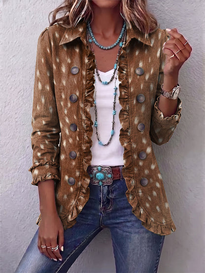 Teresa™ | Giacca Ruffles con Stampa Animale Bohemien