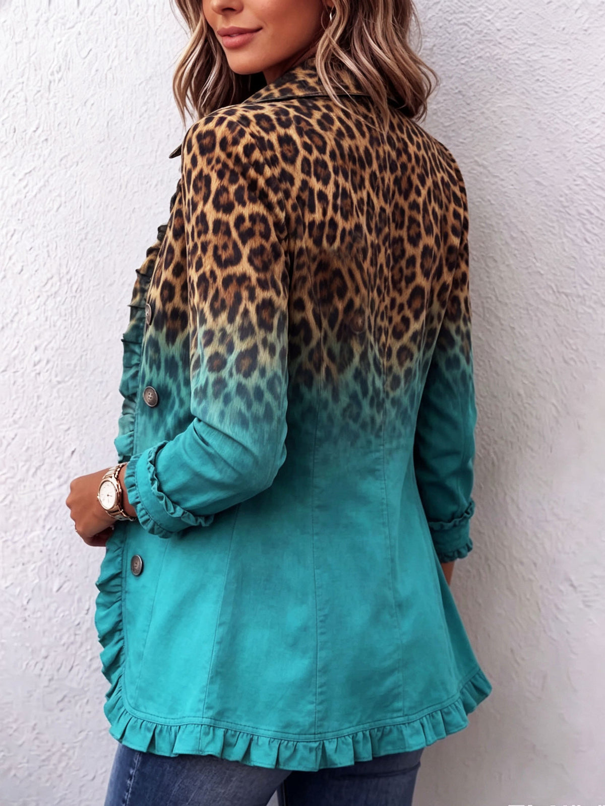 Filomena™ | Giacca Blazer con Rouches Ombre Leopardo