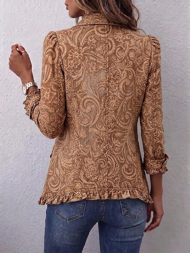 Antonietta™ | Giacca Ruffle con Stampa Floreale Bohemien Vintage