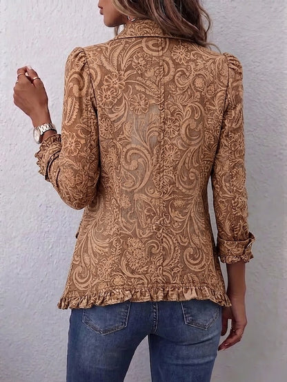 Antonietta™ | Giacca Ruffle con Stampa Floreale Bohemien Vintage