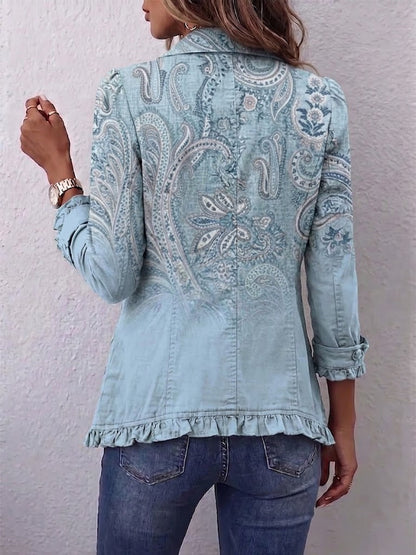 Agnese™ | Giacca Ruffled con Stampa Paisley Vintage