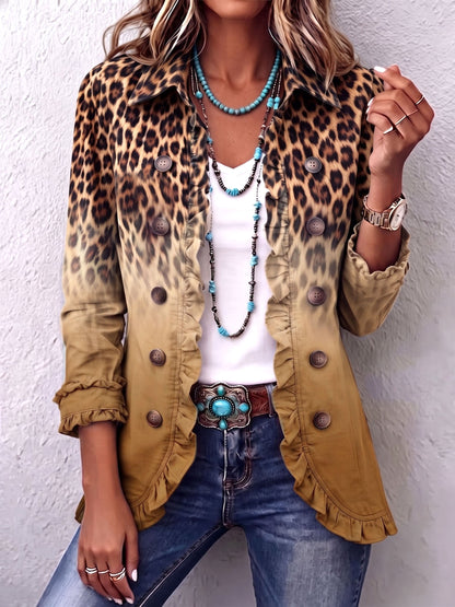 Filomena™ | Giacca Blazer con Rouches Ombre Leopardo