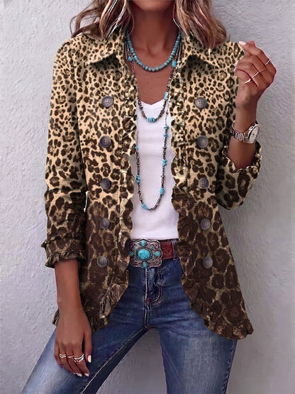 Paola™ | Giacca Ruffle con Stampa Leopardo