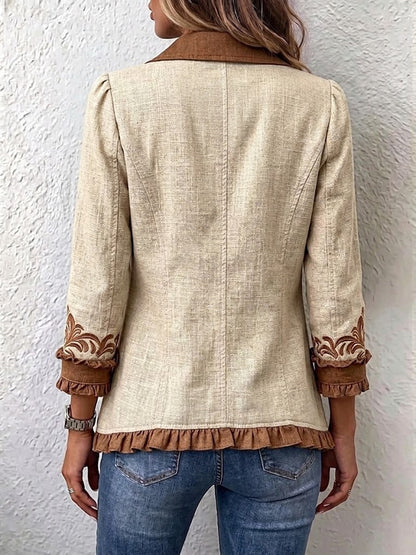 Rita™ | Giacca Vintage Bohemien con Rouches Floreali